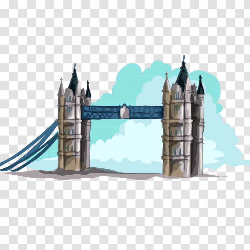 Tower Bridge London Euclidean Vector - Arch - Painted Transparent PNG