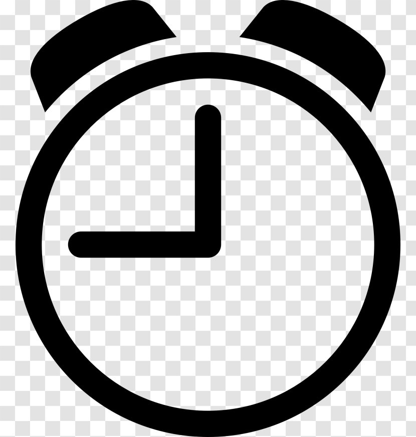 Alarm Clocks Clip Art - Black And White - Clock Transparent PNG