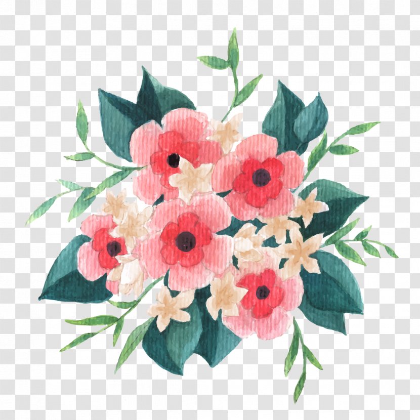 Flower Bouquet Clip Art - Plant - Painted Pink Water Vector Material Transparent PNG