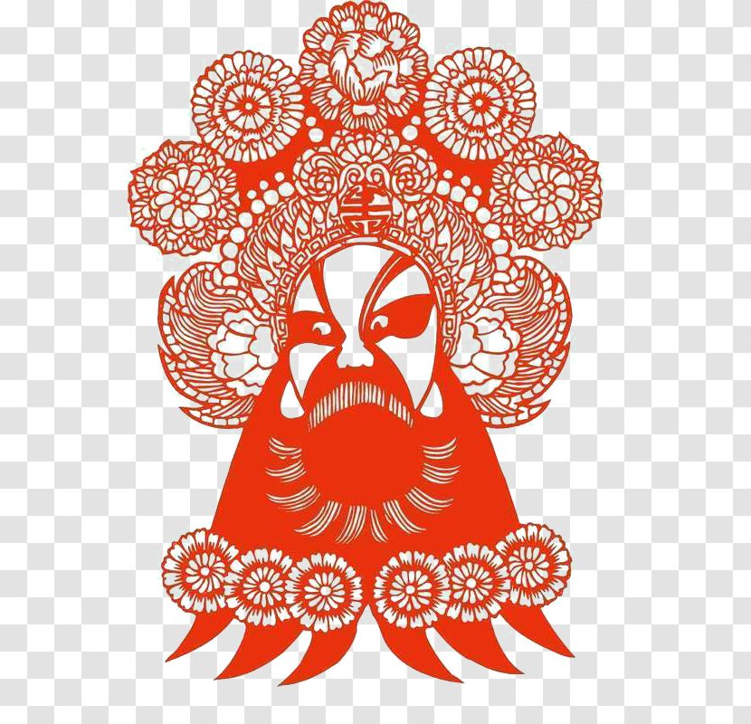 Paper Hailun Peking Opera - Floral Design - Chinese Traditional Art Of Style Paper-cut Material Transparent PNG
