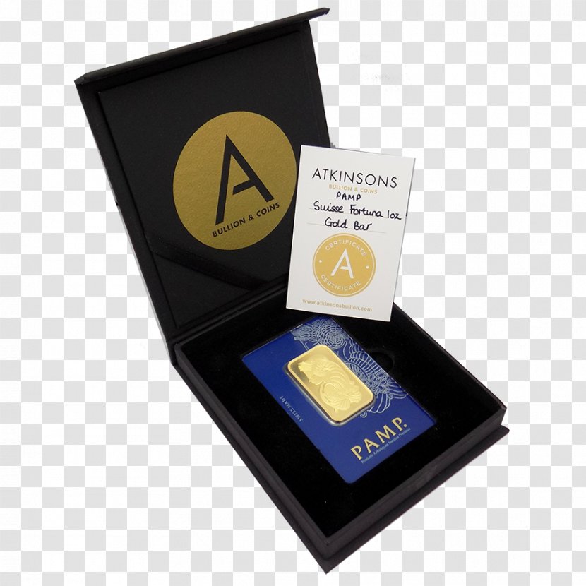 Gold Bar PAMP Bullion Silver - Electronics Accessory - Certificate Box Transparent PNG