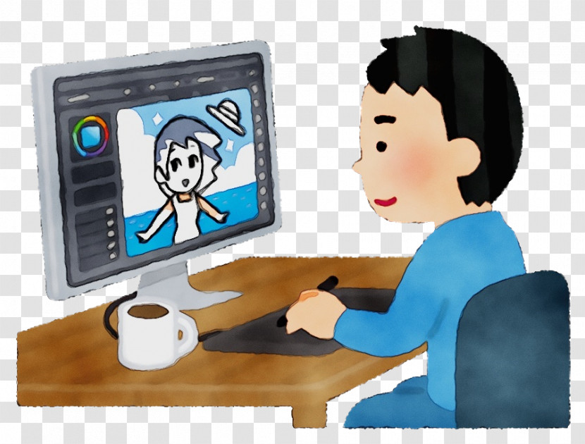 Cartoon Technology Animation Output Device Personal Computer Transparent PNG