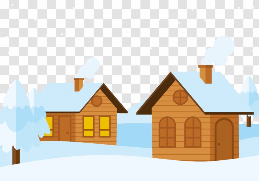 Snow Log Cabin Cottage - Real Estate - A In The Transparent PNG