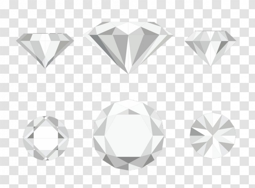 Diamond Gemstone - Monochrome Transparent PNG
