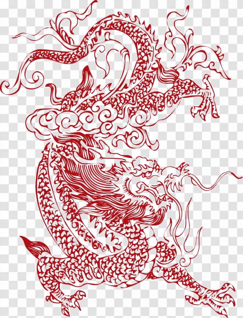 Chinese Dragon - Heart Transparent PNG