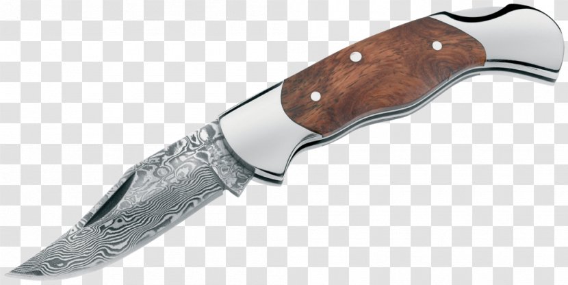 Bowie Knife Hunting & Survival Knives Damascus Utility - Pocketknife Transparent PNG