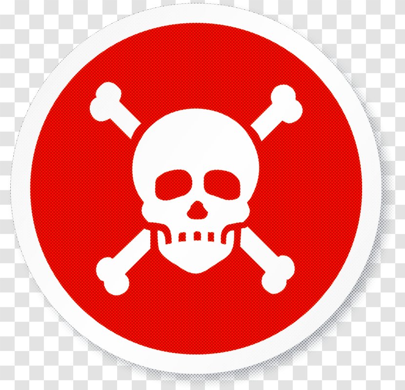 Red Bone Skull Sticker Circle - Symbol Transparent PNG