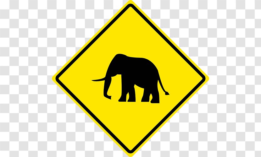 Beefmaster Traffic Sign Road Warning - Indian Elephant - Pha That Luang Lao Transparent PNG