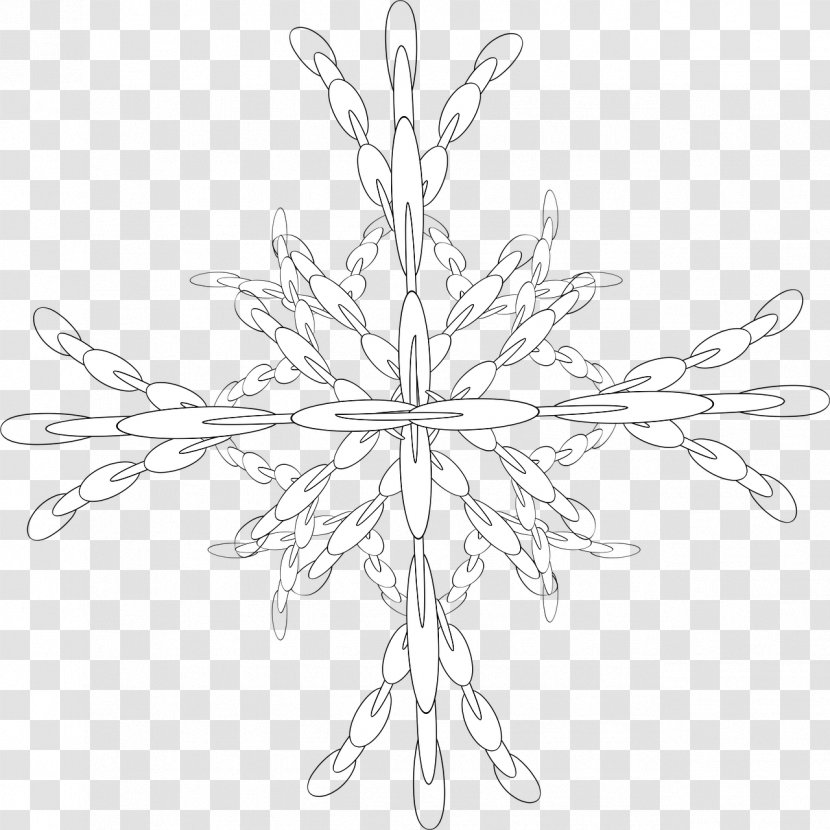 Symmetry Line Art White Pattern - Branch Transparent PNG