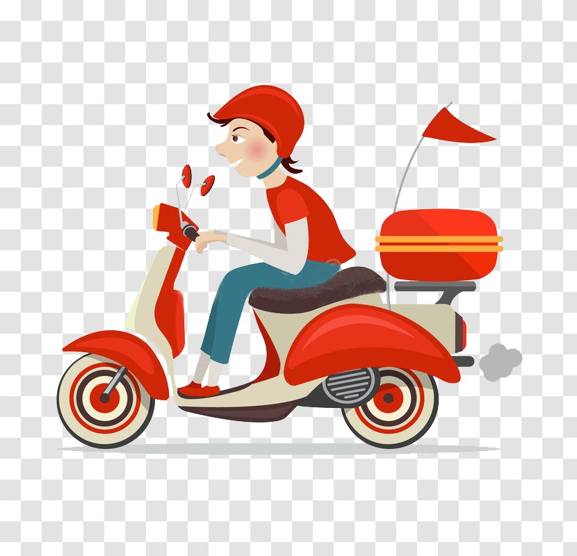 Scooter Delivery Motorcycle Royalty-free Transparent PNG
