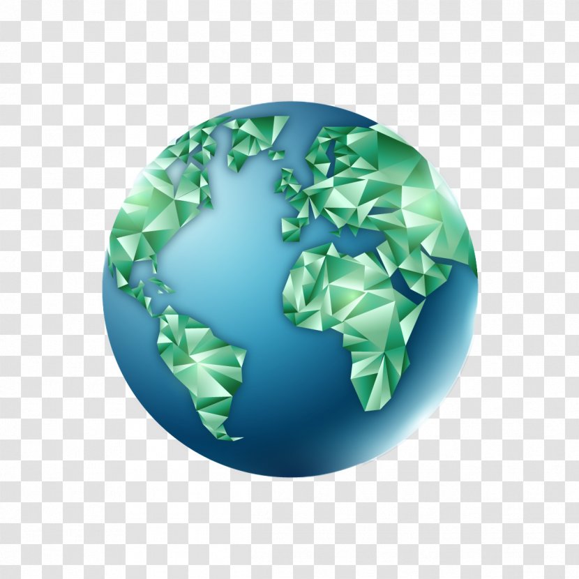 Globe Polygon World Map - Leaf - Vector Flash Earth Transparent PNG