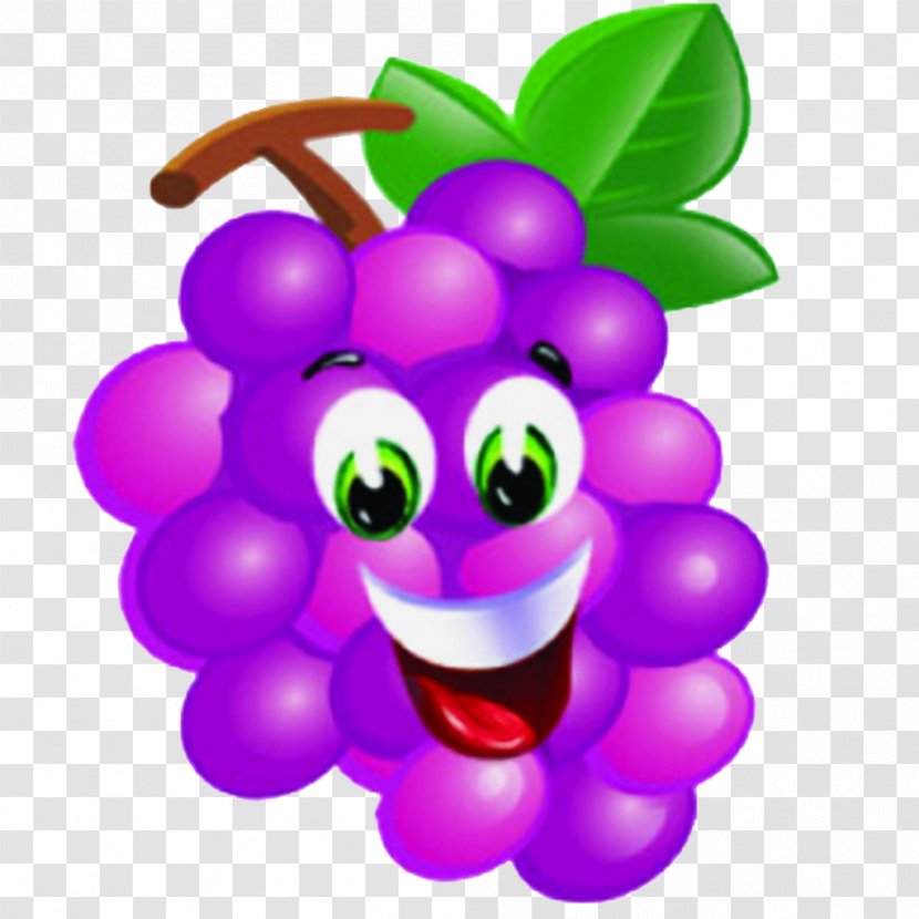 Grape Head Cheese Auglis Fruit - Vitis - Purple Smiley Transparent PNG