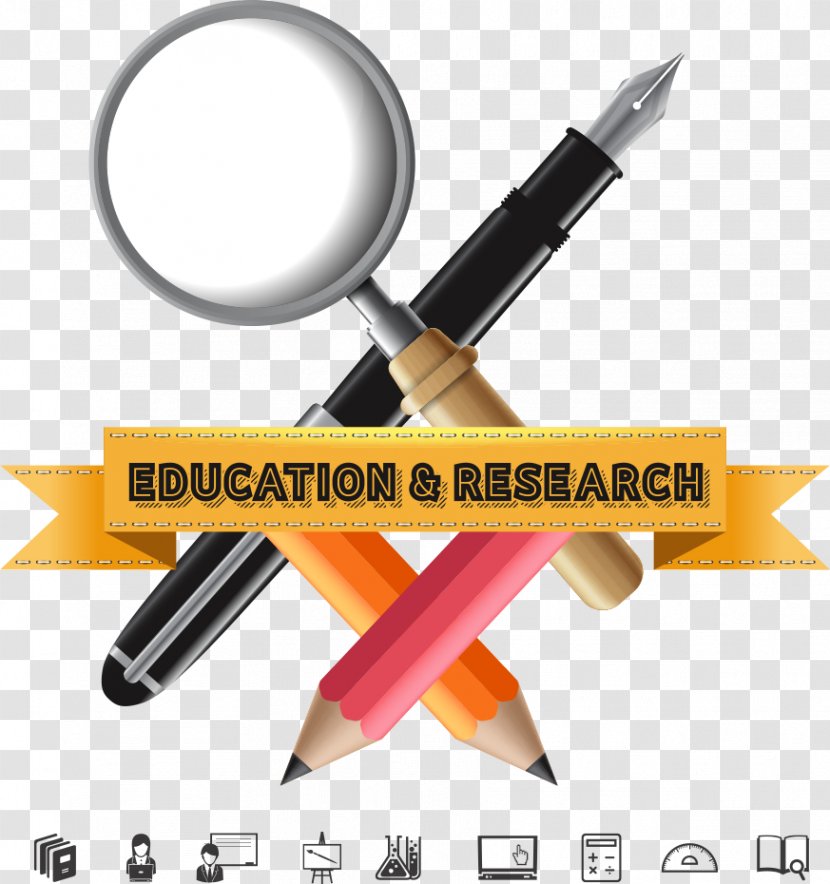 Fountain Pen Magnifying Glass - Vector And Transparent PNG