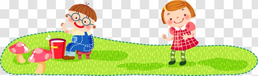 Cartoon Child Illustration - Children - Vector Playing In The Grass Transparent PNG