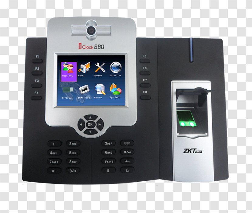 Access Control Zkteco Time And Attendance Fingerprint Biometrics - Hardware Transparent PNG