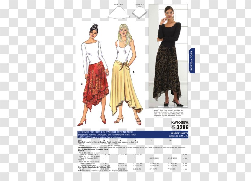 Skirt Fashion Sewing Dress Pattern - Smlxl Transparent PNG