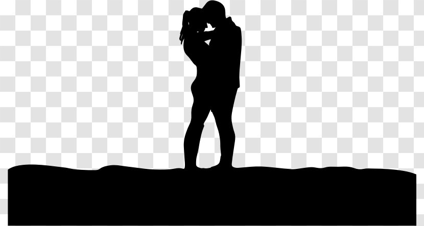 Silhouette Couple YouTube Clip Art - Black And White Transparent PNG