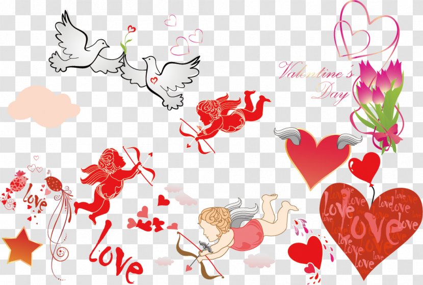 Cherub Cupid Heart - Frame - Creative Valentine's Day Transparent PNG