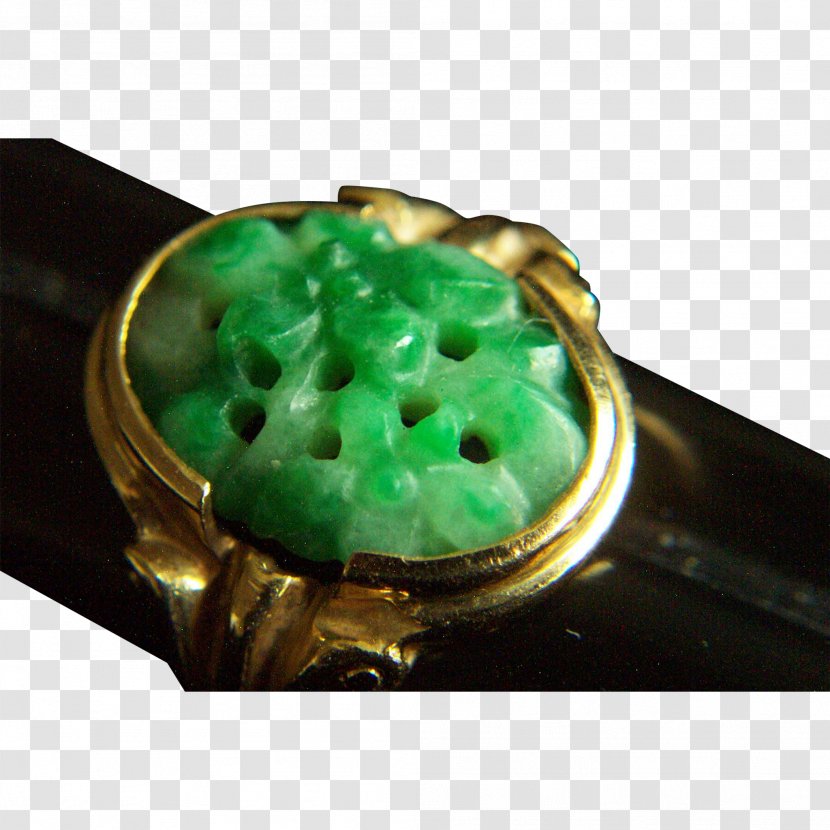 Jadeite Designer Gold Emerald - Ring Transparent PNG