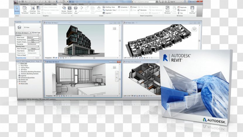 Autodesk Revit Rendering AutoCAD Architecture Building Information Modeling - 3d Transparent PNG