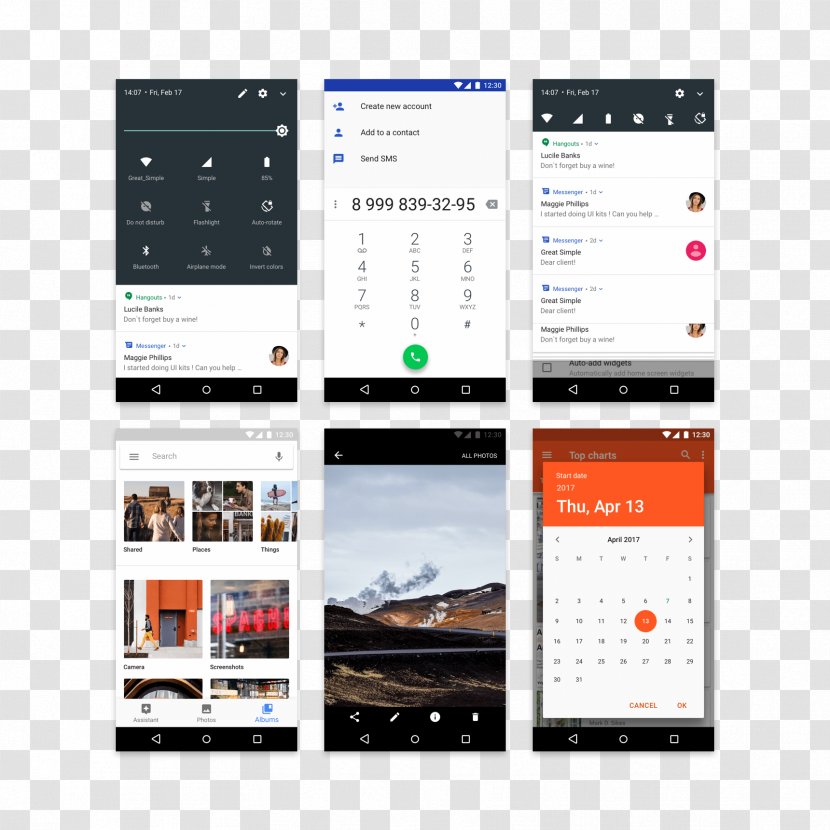 Android Nougat User Interface Design Graphical - Material - Tmall Taobao Free Creative Transparent PNG