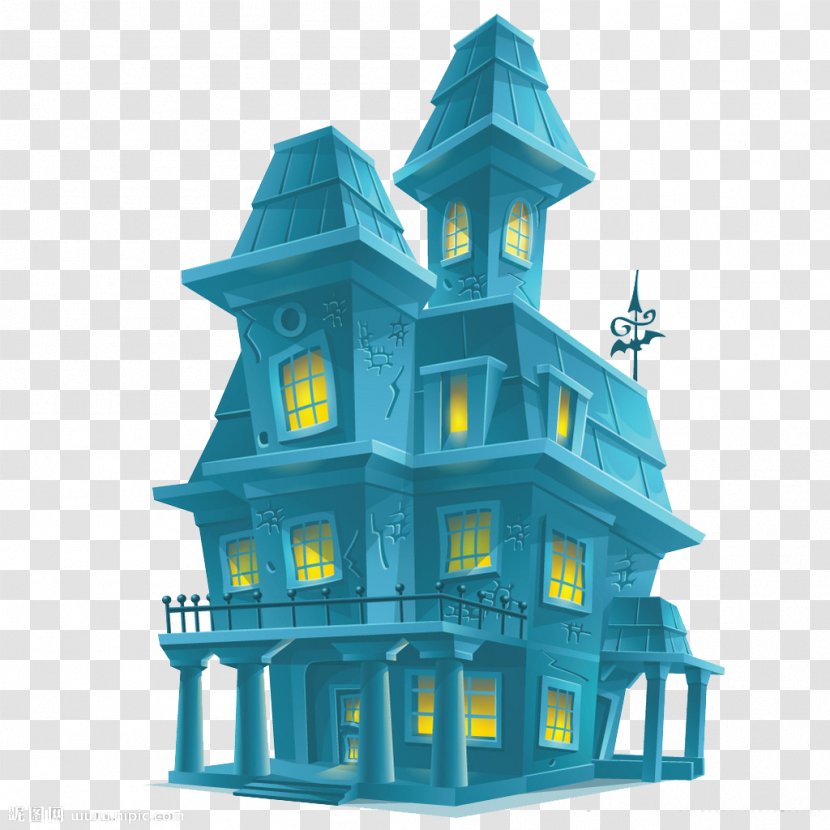 Halloween Haunted Attraction Ghost Illustration - House Transparent PNG