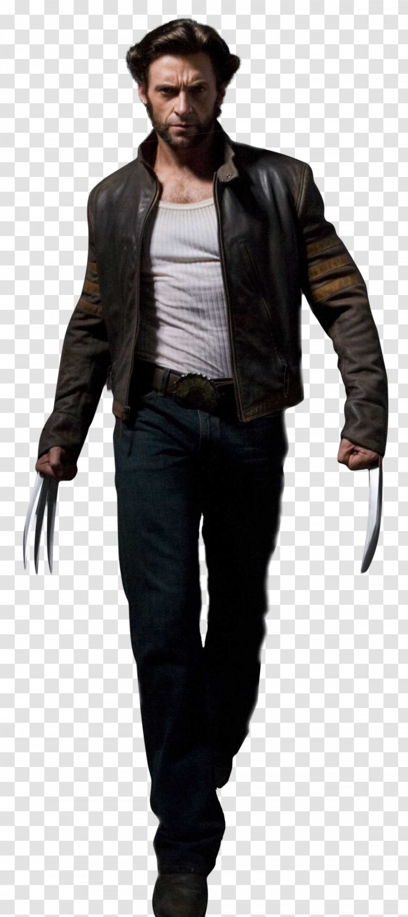 Hugh Jackman The Wolverine Professor X Magneto - Leather Jacket Transparent PNG