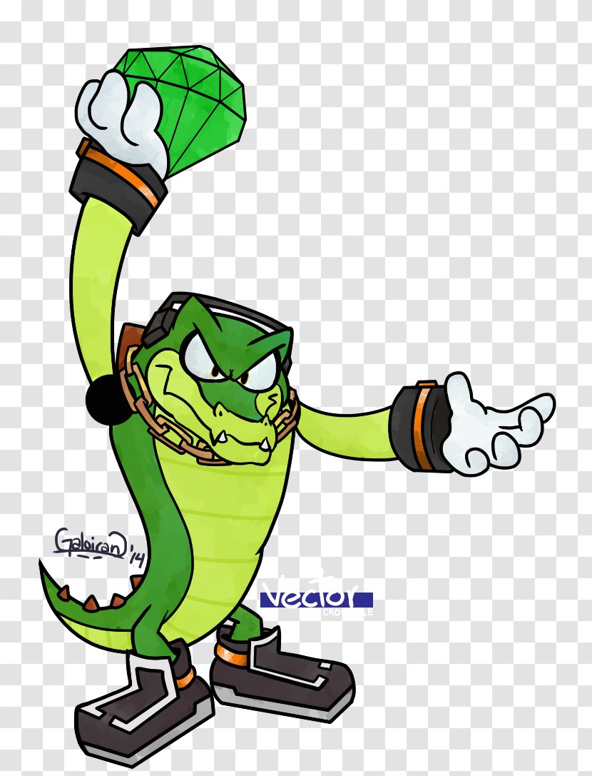 Vector The Crocodile Espio Chameleon Art Chaotix Detective Agency - Character - Emerald Transparent PNG