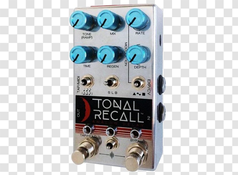 Chase Bliss Audio Tonal Recall Delay Effects Processors & Pedals Reverberation - Silhouette - Electric Guitar Transparent PNG
