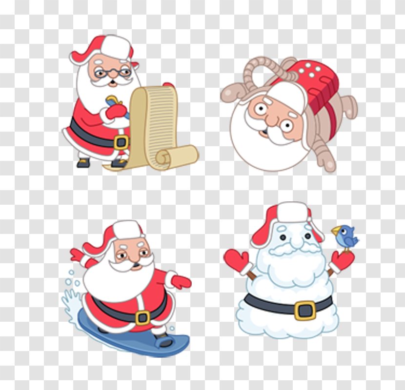 Santa Claus Sticker Emoticon Christmas Icon - Vector Transparent PNG