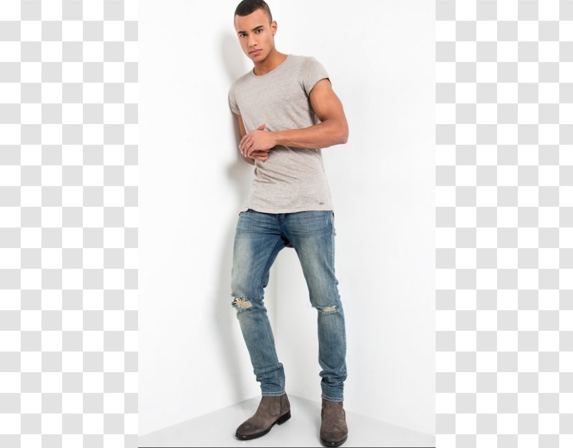 T-shirt Jeans Cotton Sleeve - Standing Transparent PNG
