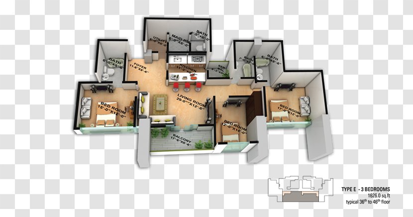 Floor Plan - 3D Transparent PNG