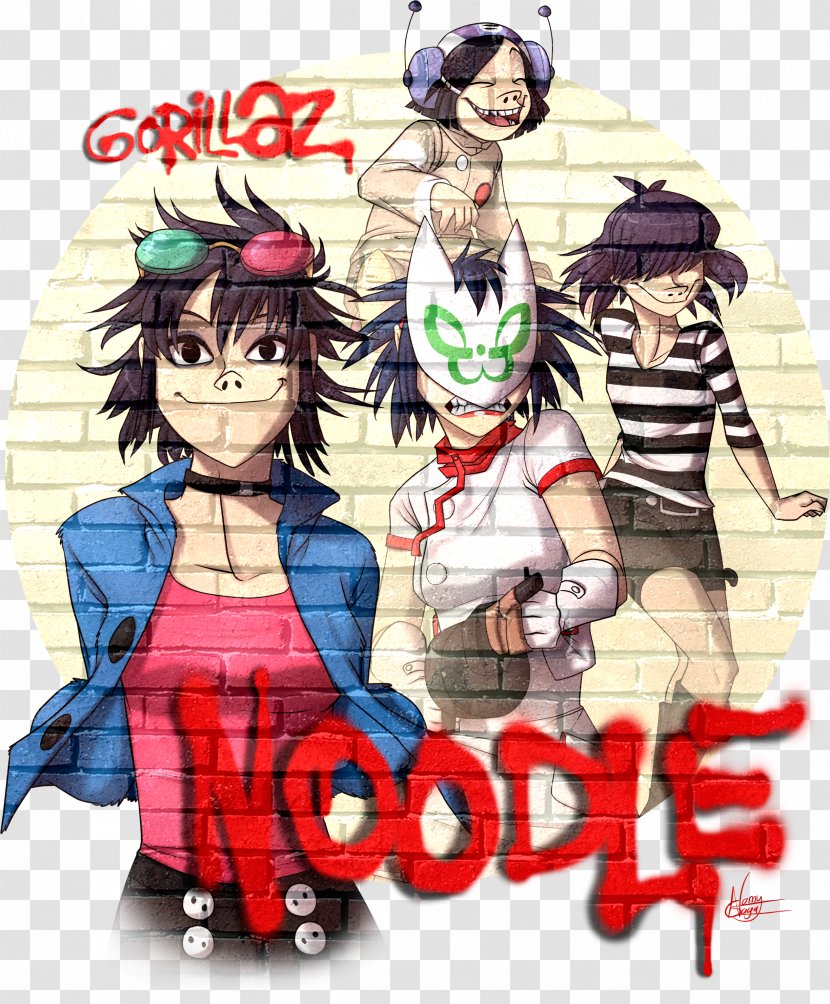 Noodle 2-D Gorillaz Russel Hobbs Plastic Beach - Watercolor - Cartoon Transparent PNG