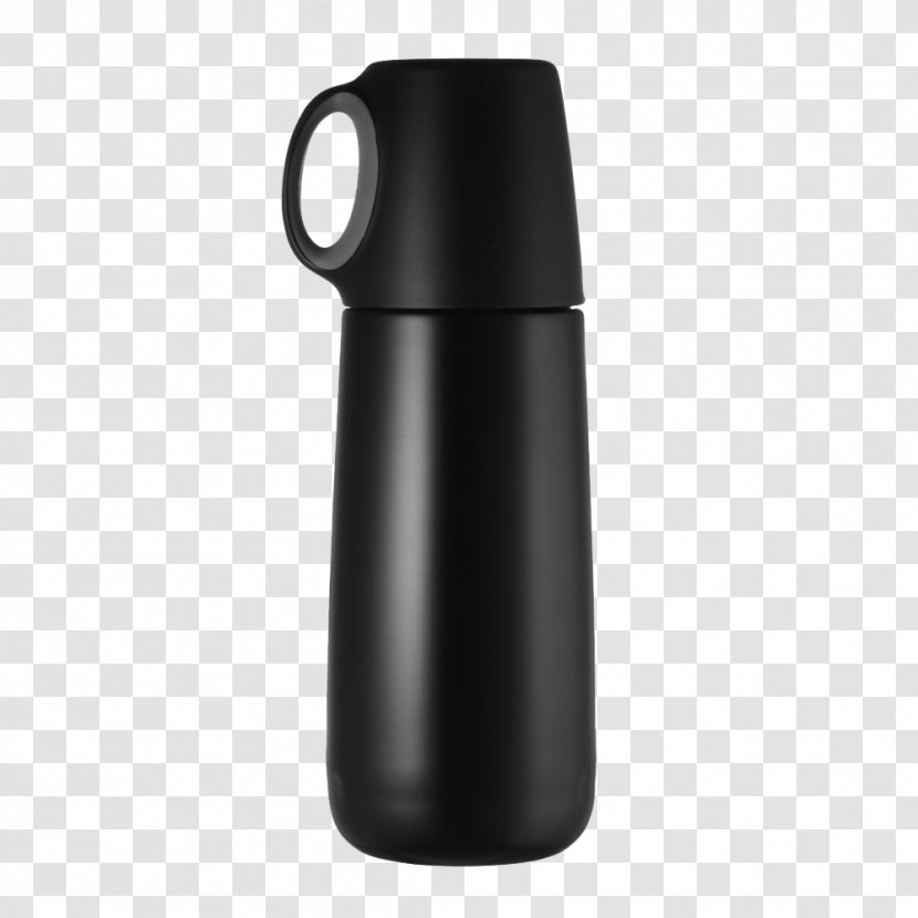 Bottle Vacuum Flask Kettle - Pure Black Lid Transparent PNG