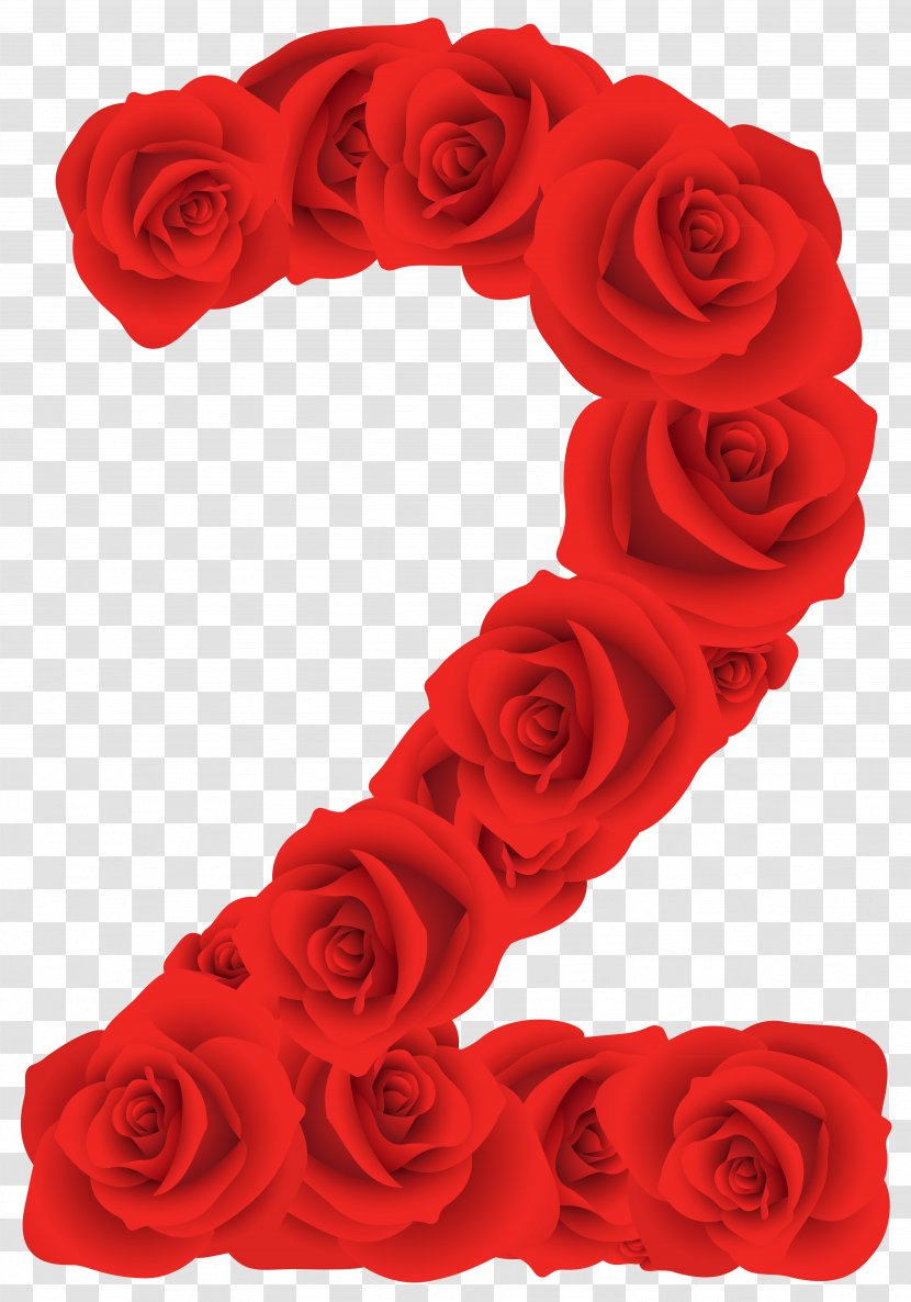 Interlacing - Rakam - Red Roses Number Two Clipart Image Transparent PNG