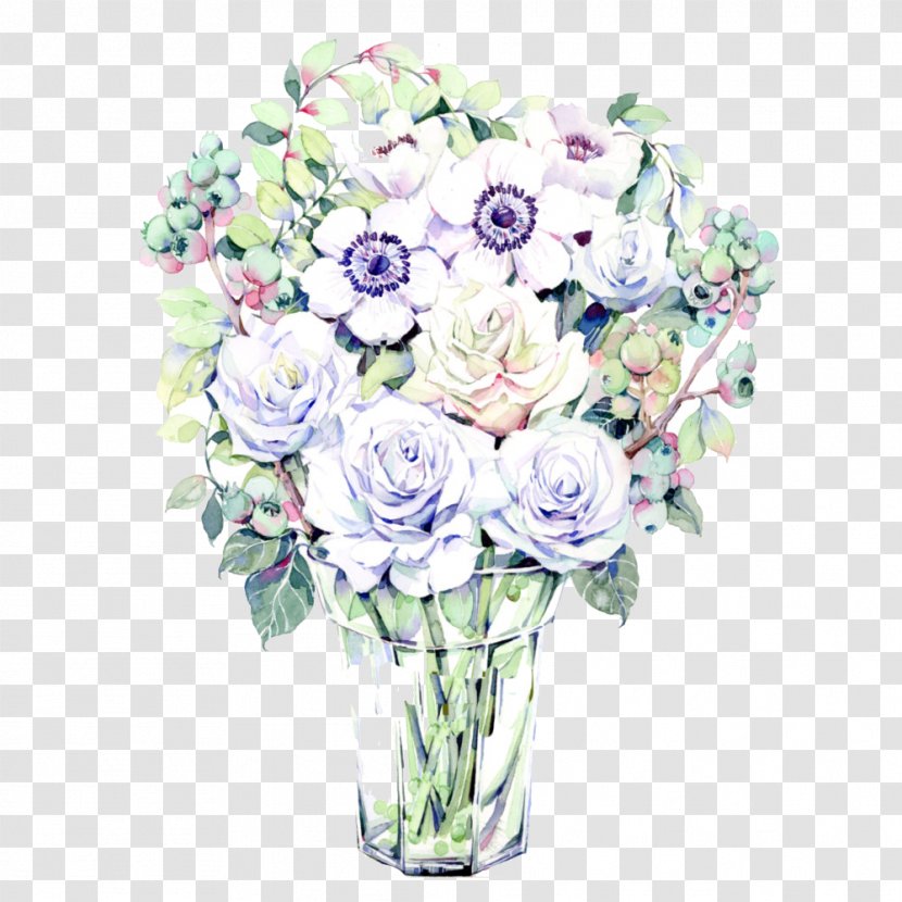 Floral Design Garden Roses Watercolor Painting Art - Flowerpot - Bouquet Of Flowers Transparent PNG