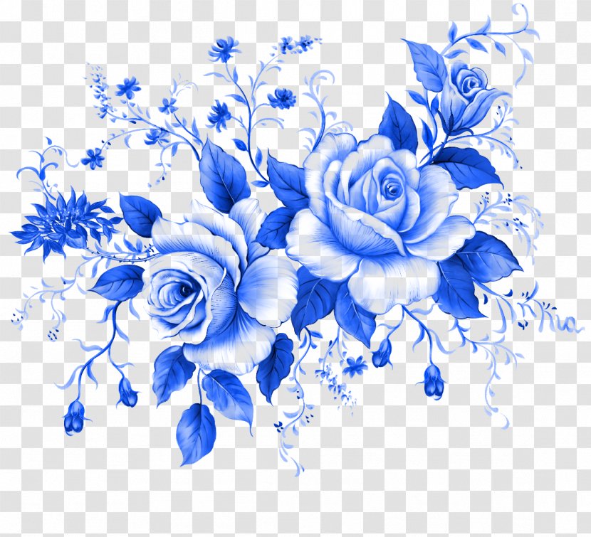 Blue Rose Flower Clip Art - Petal - Watercolor Transparent PNG