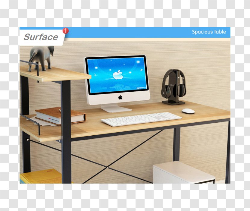 Table Computer Desk Office - Shelf Stationery Decor Transparent PNG