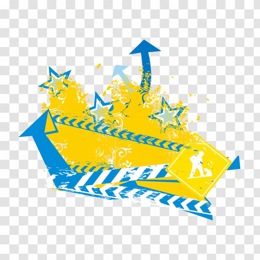 Euclidean Vector Vexel Illustration - Yellow - Drawing Arrows And Stars Transparent PNG