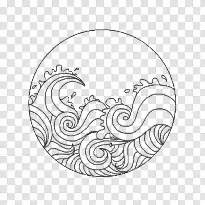 The Great Wave Off Kanagawa Drawing Wind Waves Audio - White - Doodle Transparent PNG