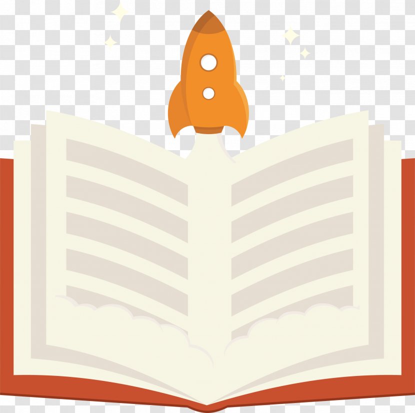 Paper Book Cartoon - Animation - Open Books And Rocket Jet Transparent PNG