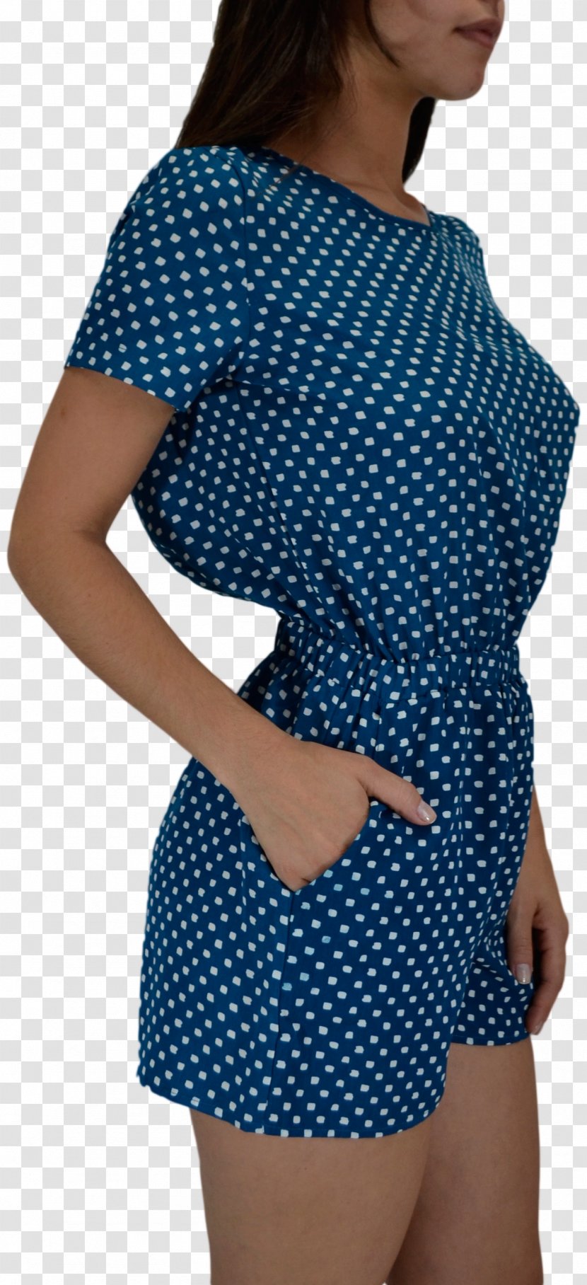 Polka Dot Shoulder Top Blouse Sleeve - Dress Transparent PNG