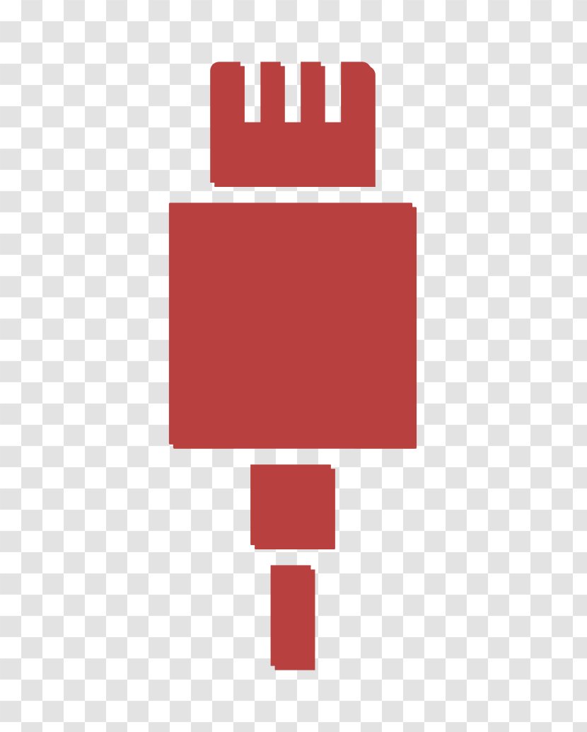 Battery Icon Cable Charge - Red - Material Property Rectangle Transparent PNG