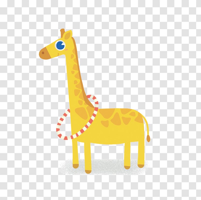 Northern Giraffe Drawing Yellow Illustration - Vertebrate - Hand-painted Transparent PNG