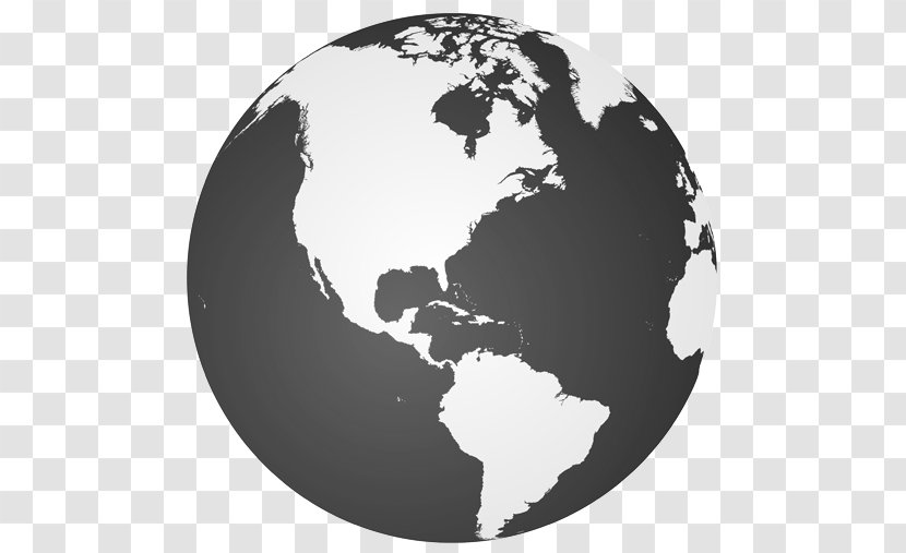 Globe World Map Clip Art - Black And White - Golden Transparent PNG