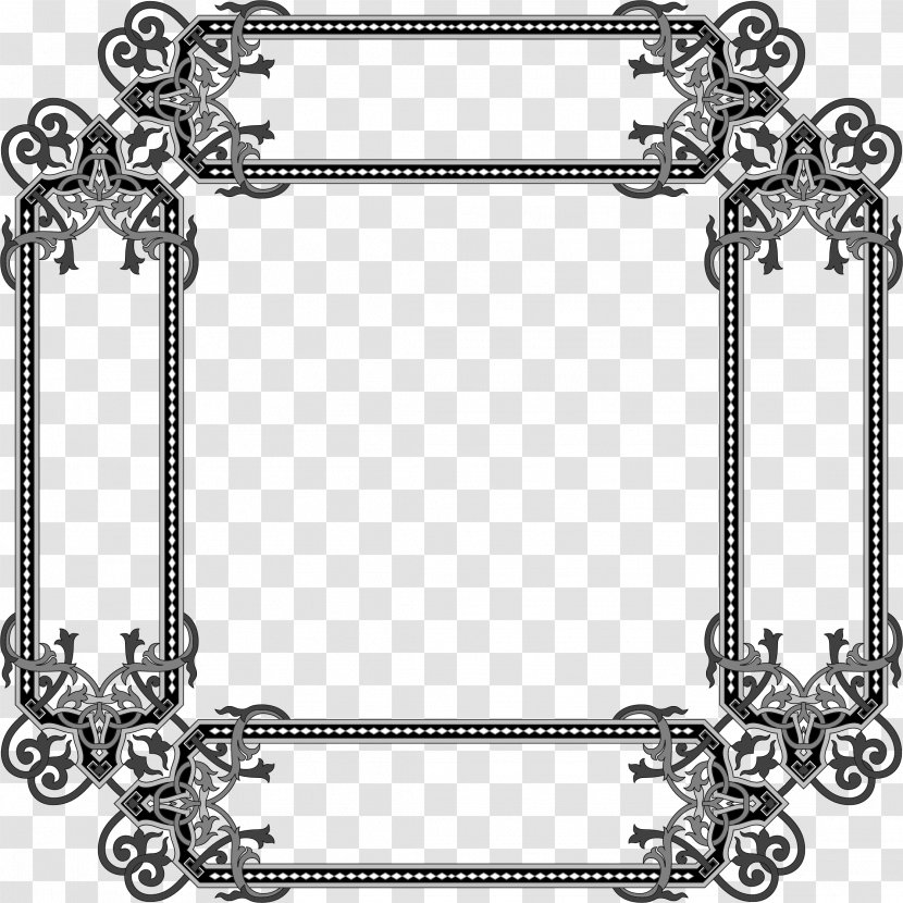 Picture Frames Clip Art - Line - Square Frame Transparent PNG