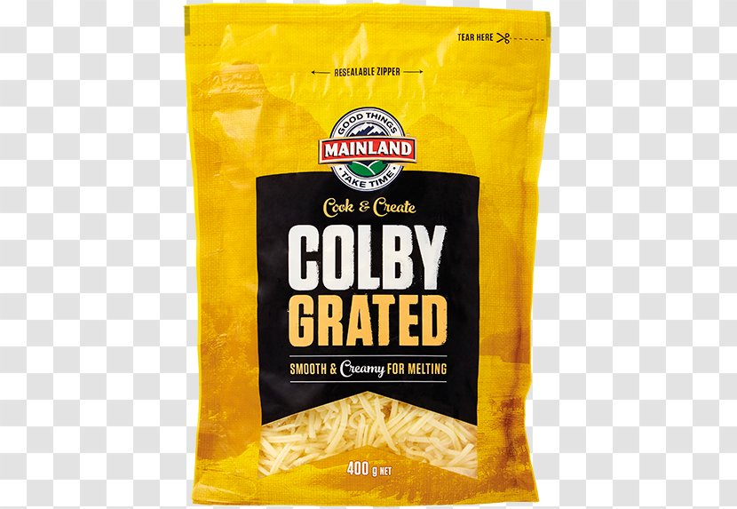 Milk Colby Cheese Grated Mainland - Cheddar Transparent PNG