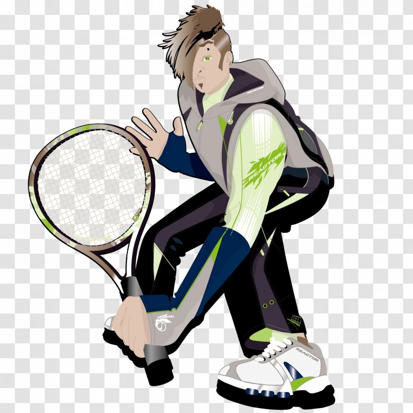 Cartoon Adobe Illustrator - Sports - Playing Tennis Boy Transparent PNG
