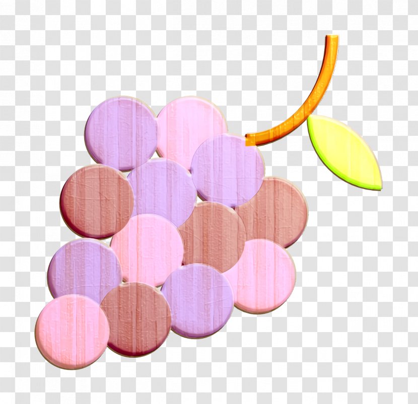 Fruit Icon Grapes Gastronomy Set - Pink Transparent PNG