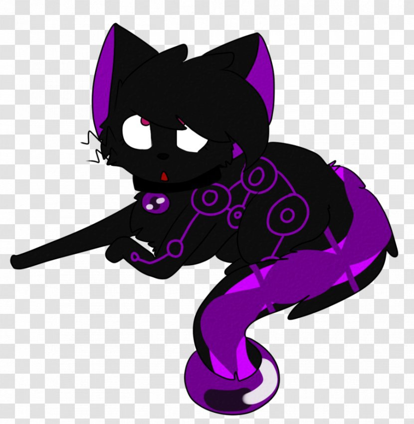 Black Cat Kitten Whiskers Clip Art - Legendary Creature Transparent PNG